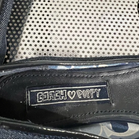 Coach Poppy Caper Navy Ballet Flats Size 6.5 - Picture 8 of 8